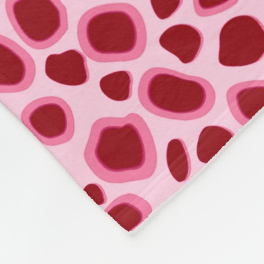 Couverture Polaire Empreinte de léopard - Bourgogne et rose (Coin)