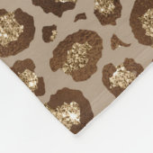 Couverture Polaire Empreinte de léopard Brown Gold Parties scintillan (Coin)