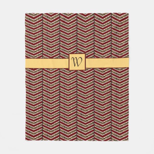 Couverture Polaire Empreinte de léopard Chevron Fleece Blanket (Devant)