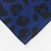 Couverture Polaire Empreinte de léopard de bleu marine (Coin)
