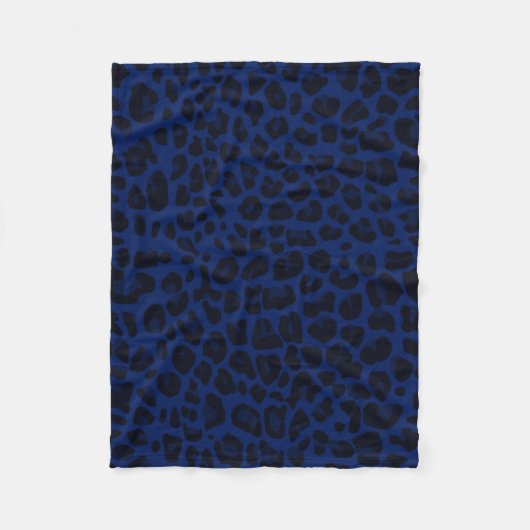 Couverture Polaire Empreinte de léopard de bleu marine (Devant)