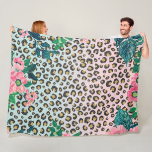 Couverture Polaire Empreinte de léopard de Parties scintillant floral
