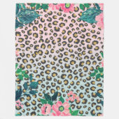 Couverture Polaire Empreinte de léopard de Parties scintillant floral (Devant)