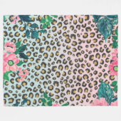 Couverture Polaire Empreinte de léopard de Parties scintillant floral (Devant (Horizontal))