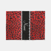 Couverture Polaire Empreinte de léopard de parties scintillant rouge  (Devant (Horizontal))