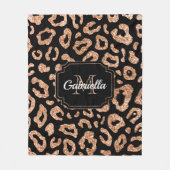 Couverture Polaire Empreinte de léopard de parties scintillantes (Devant)