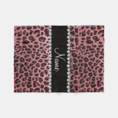Couverture Polaire Empreinte de léopard d'parties scintillant rose cl (Devant (Horizontal))