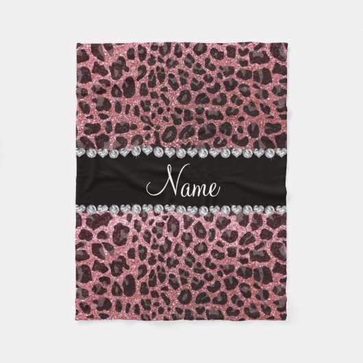 Couverture Polaire Empreinte de léopard d'parties scintillant rose cl (Devant)