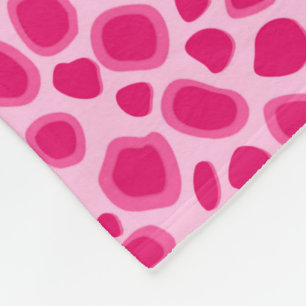 Couverture Polaire Empreinte de léopard - fuchsia et rose-clair