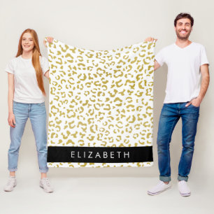 Couverture Polaire Empreinte de léopard, Leopard d'or, Parties scinti