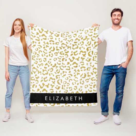 Couverture Polaire Empreinte de léopard, Leopard d'or, Parties scinti (En situation)