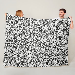 Couverture Polaire Empreinte de léopard noir blanc