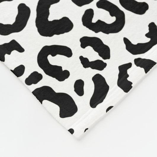 Couverture Polaire Empreinte de léopard noir blanc (Coin)