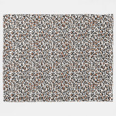 Couverture Polaire Empreinte de léopard noir blanc Peach (Devant (Horizontal))