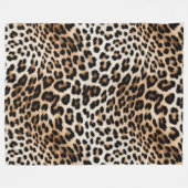 Couverture Polaire Empreinte de léopard noir crème (Devant (Horizontal))