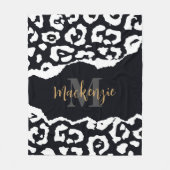 Couverture Polaire Empreinte de léopard noir et blanc (Devant)