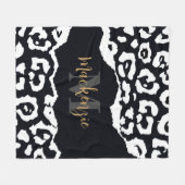 Couverture Polaire Empreinte de léopard noir et blanc (Devant (Horizontal))