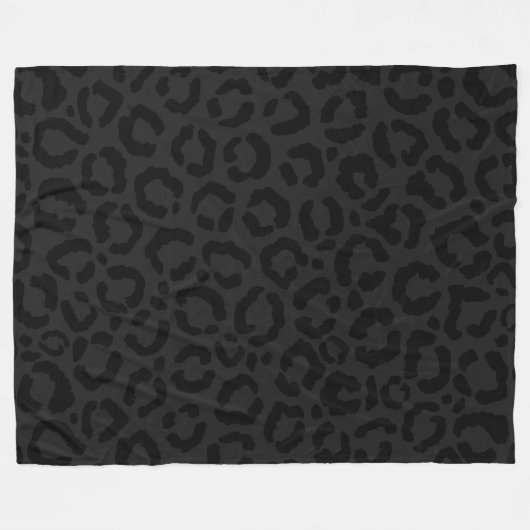 Couverture Polaire Empreinte de léopard noir minimal moderne (Devant (Horizontal))