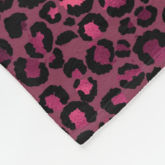 Couverture Polaire Empreinte de léopard noir rose glam (Coin)