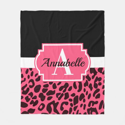 Couverture Polaire Empreinte de léopard rose (Devant)