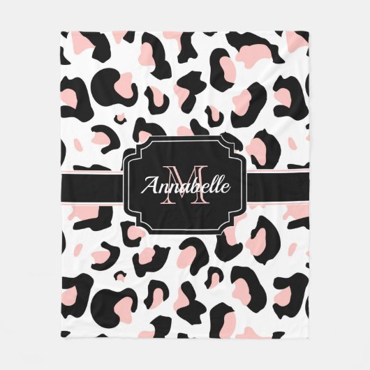 Couverture Polaire Empreinte de léopard rose (Devant)