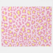 Couverture Polaire Empreinte de léopard rose et jaune (Devant (Horizontal))
