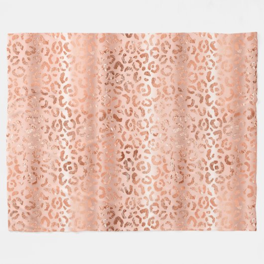 Couverture Polaire Empreinte de léopard rose pâle (Devant (Horizontal))