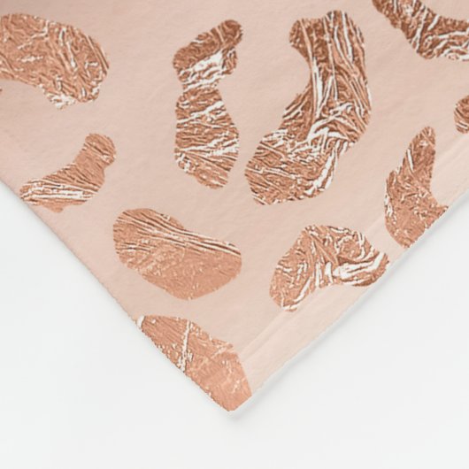 Couverture Polaire Empreinte de léopard rose pâle (Coin)