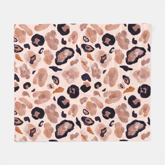 Couverture Polaire Empreinte de léopard, sans soudure, arrière - plan (Devant (Horizontal))