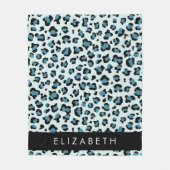 Couverture Polaire Empreinte de léopard, Spots, Leopard Bleu, Votre N (Devant)