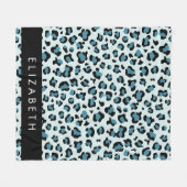 Couverture Polaire Empreinte de léopard, Spots, Leopard Bleu, Votre N (Devant (Horizontal))