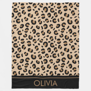 Couverture Polaire Empreinte de léopard, Spots, Leopard Brown, Votre
