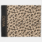 Couverture Polaire Empreinte de léopard, Spots, Leopard Brown, Votre (Devant (Horizontal))