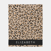 Couverture Polaire Empreinte de léopard, Spots, Leopard Brown, Votre (Devant)