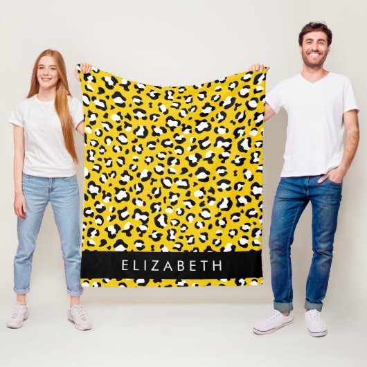 Couverture Polaire Empreinte de léopard, Spots, Leopard Jaune, Votre (En situation)