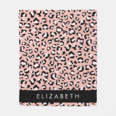 Couverture Polaire Empreinte de léopard, Spots, Leopard Rose, Votre N (Devant)