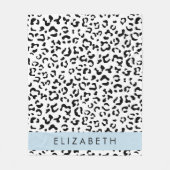 Couverture Polaire Empreinte de léopard, Spots, Noir Et Blanc, Votre  (Devant)