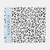 Couverture Polaire Empreinte de léopard, Spots, Noir Et Blanc, Votre  (Devant (Horizontal))