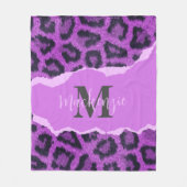 Couverture Polaire Empreinte de léopard violet (Devant)