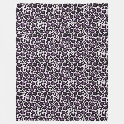 Couverture Polaire Empreinte de léopard violet noir (Devant)