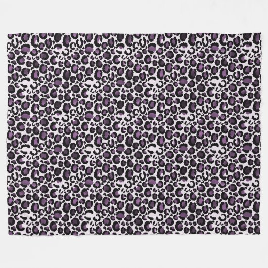 Couverture Polaire Empreinte de léopard violet noir (Devant (Horizontal))