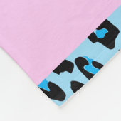 Couverture Polaire Empreinte de léopard, Zebra Print, Bleu, Votre nom (Coin)