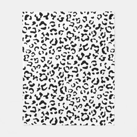 Couverture Polaire Empreinte de léopard, Zones Léopard, Noir Et Blanc (Devant)