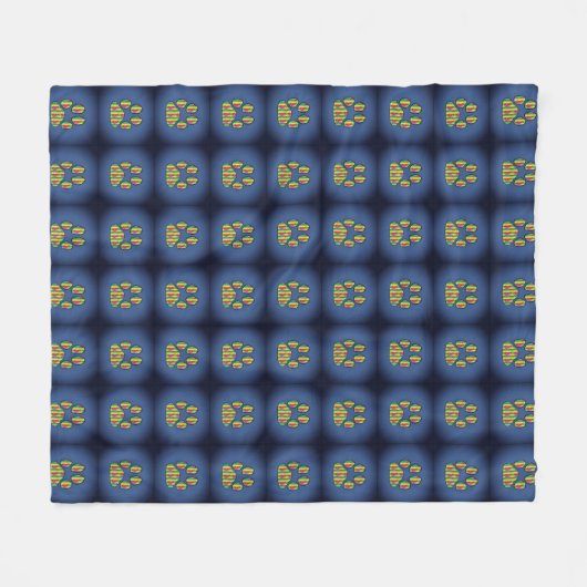Couverture Polaire Empreinte de patte (Devant (Horizontal))