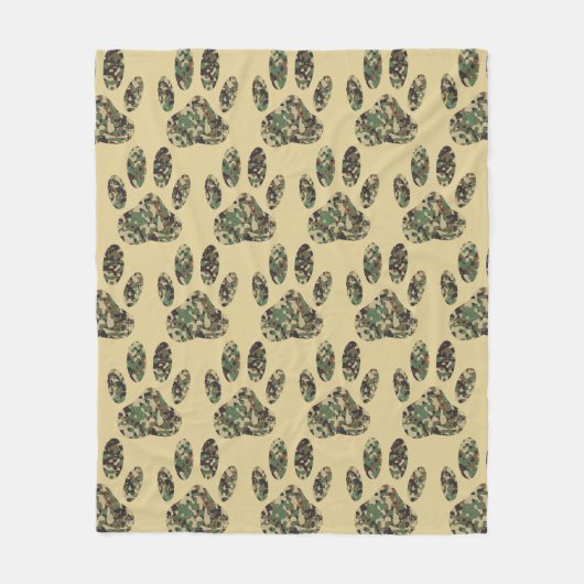 Couverture Polaire Empreinte de patte de chien Motif Camo (Devant)
