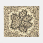Couverture Polaire Empreinte de patte de chien Sepia Low Poly (Devant (Horizontal))