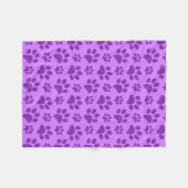 Couverture Polaire Empreinte de patte pourpre en pastel de chien (Devant (Horizontal))