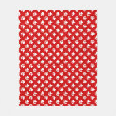 Couverture Polaire Empreinte de patte rouge et blanche (Devant)