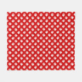 Couverture Polaire Empreinte de patte rouge et blanche (Devant (Horizontal))