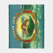Couverture Polaire Empreinte étiquette cigare de sirène Ocean Gem (Devant)